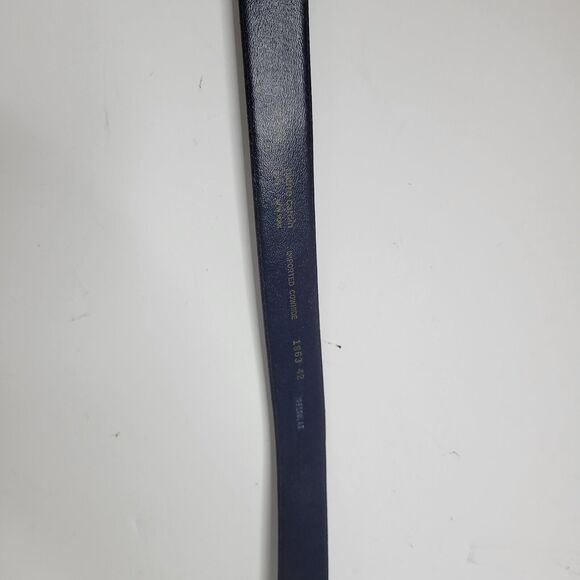 Pierre Leather Belt Cardin Blue 32/80 - Imported Cowhide Cowboy Dress Preppy - Picture 11 of 16